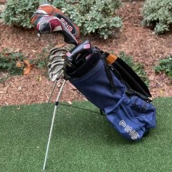 Www.chipnputt.com Ping Complete Golf Set, Stiff, ISI Nickel Irons, Woods, Putter, Stand Bag-Great!